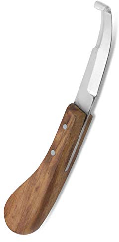 AMKA Hufmesser Rinnmesser BEIDSEITIG schneidend mit Holzgriff Klauenmesser