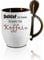Tasse m. Löffel Schlaf ist kein Ersatz für Koffein  Löffeltasse, Kaffeetasse mit Motiv,Bürotasse, bedruckte Tasse mit Sprüchen oder Bildern - auch individuelle Gestaltung nach Kundenwunsch