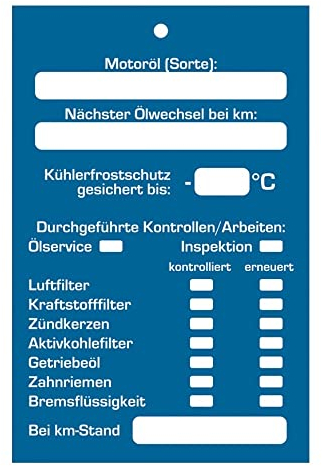 AUPROTEC Kundendienst Anhänger Serviceanhänger Werkstatt Spiegelanhänger Auswahl: 25 Stück, Anhänger Inspektionsanhänger