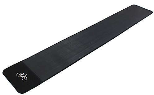 JVL Rectangular Slip Resistant Black Rubber and Carpet Indoor Garage Hallway Bike Cycle Floor Protector Mat, 183 x 29cm approx.