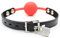 Hisionlee BDSM Mouth Gag Ball Interchange Silikon Ball Gag mit Sperre Schlüssel (Rot)