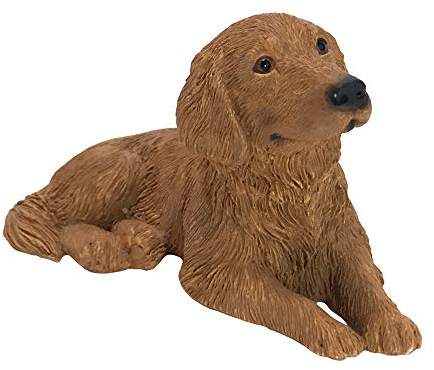 Sandicast Kleine Größe Golden Retriever-Skulptur, liegend (L x B x H): 9,5 x 2,25 cm