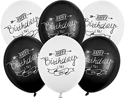 Luftballons Happy Birthday 30cm 6er Set mit Aufschrift Latex Geburtstag Ballondeko Partyballons Deko