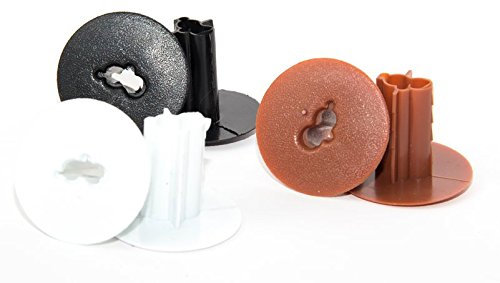 2 Pack - 8mm Twin/Double Shotgun Cable Entry Black Bushes/Grommets - Feed Through Wall/Brick Cover – Coaxial/Satellite Hole Tidy Plate Caps – CCTV/DVR
