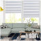 SMONTER Easy Fix Zebra Roller Blind,Day and Night Blinds Curtains with Install Accessories (50CMx150CM, WHITE)