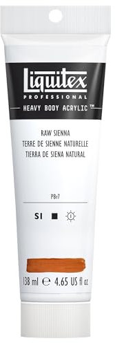 Liquitex 1047330 Professional Heavy Body Acrylfarbe in Künstlerqualität mit ausgezeichneter Lichtechtheit in buttriger Konsistenz, 138ml Tube - Siena natur