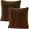 CelinaTex 2er Set Kissenbezug 80x80 cm Doppelpack Coral Fleece Kissenhülle, Kopfkissenbezug Kissen Überzug Comfortable braun 5001359