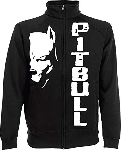 Generico Pitbull Plüschjacke, Fight, Dog Kickboxing von S bis XXL und 4 Farben erhältlich(XXL, Schwarz)