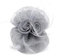 Pince Broche Mariage Double Fleur Plumes Gris