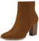 DREAM PAIRS Stivali da Donna Con Grosso Tacco Alto Moda Casual Comodi Stivaletti Donna Con Zip Laterale,Size 40,Marrone Chiaro/Scamosciato,ANITA
