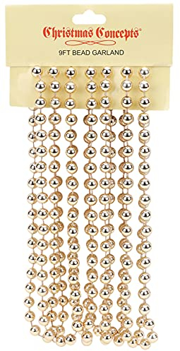 Christmas Concepts® 9ft Christmas Bead Chain - Christmas Bead Garlands - Decorations (Champagne)