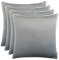 Brandsseller 4er Set Outdoor Kissen 45x45 cm – Wetterfeste Zierkissen mit Paspel in Walzoptik – Wasserabweisende Gartenkissen & Dekokissen für draußen – Sofakissen für Balkon & Terrasse - Dunkelgrau