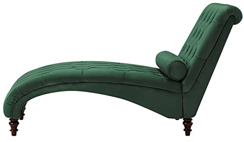 Beliani Moderne Chaiselongue in Dunkelgrün Samtstoff Muret