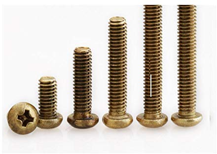 Copper Cross Screw Screws, Copper Cross Screw Pan Head Screws, Round Head Machine Screws, Brass Round Head Screws-M6 * 25 (2 Capsules)