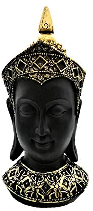 Geschenkestadl Buddha Kopf Spardose 33 cm Dekofigur - Schwarz / Gold