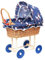 FORYOURPROTECTION Puppenwagen aus Weide Holz Weidenwagen Kinderwagen Weidenpuppenwagen Verschieden Motive (DUNKELBLAU | mit Gänschen)