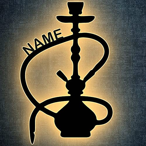 Shisha LED ,Wasserpfeife personalisiert mit Wunsch Namen Lasergravur Schischa Schlummerlicht Nachtlicht für Schlafzimmer Wohnzimmer Geschenk - shisha bar