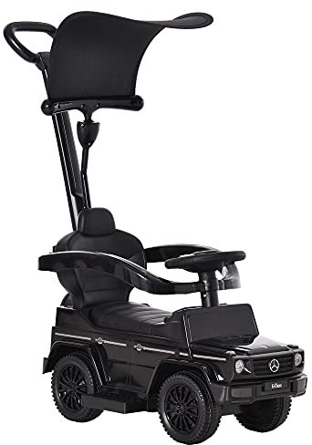 HOMCOM Correpasillos para Niños con Licencia Mercedes G350 Coche Correpasillos para Niños de 1-3 Años con Bocina Capota Extraíble y Barandilla Carga 25 kg 85,5x40,5x95 cm Negro