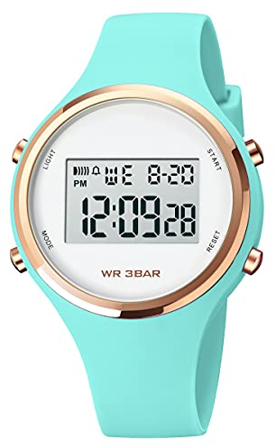 Digitaluhr Damen Armbanduhr Jelly Süßigkeiten Farbe Buntfarbig Frauen Uhren Damenuhr mit Silikonarmband Wecker Stoppuhr LED Uhr 3 ATM Wasserdicht Outdoor Sportuhr für Mädchen Kinderuhr Junge Uhren