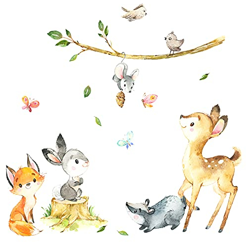 Little Deco Wandsticker Waldtiere Wandtattoo Tiere Kinderzimmer Wanddeko DL552-2
