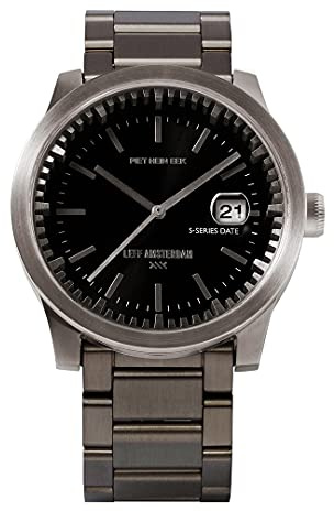 LEFF amsterdam - S42 - Armbanduhr - Gehäuse aus Edelstahl - Ø 42mm - Stahl/Schwarz - Quarzuhrwerk