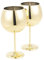 Homiu Stainless Steel Gin Glass 700 ML 2 Pack Rose Gold Silver Gold Round Glasses Gift Set Shatterproof Goblet (Gold)