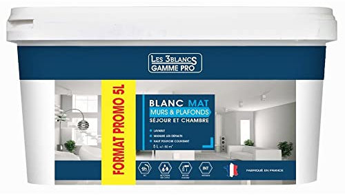 RECA PEINTURES Les 3 Blancs Mur et Plafond Mat 5L