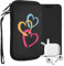 kwmobile Handytasche für Smartphones L - 6,5 - Neopren Handy Tasche Hülle Cover Case Schutzhülle - Pinsel Herzen Pink Orange Schwarz - 16,5 x 8,9 cm Innenmaße