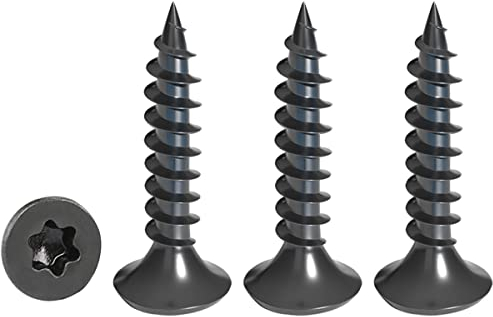 Drenky 50 Stück Holzschrauben Torx Schwarz, Schrauben M3 X 16 mm Mit Senkkopf Aus Edelstahl Rostfrei A2, Vollgewinde Selbstschneidende Schrauben Universalschrauben Torx TX10