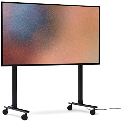 Pedestal Straight Rollin' Meuble TV sur roulettes (Noir) | Support Tele pour Les Ecrans de 40 à 70 Pouces | Pied TV au Design Danois | Meubles de Salon pour Television