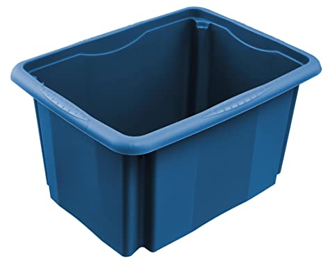 keeeper Aufbewahrungsbox mit Dreh-/Stapelsystem, 38 x 28,5 x 20,5 cm, 15 l, Emil Eco Line, Eco Blue