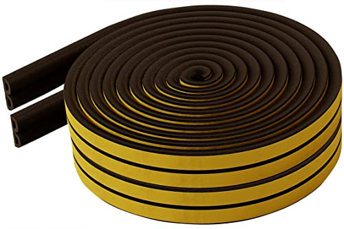 Dichtungsband für Türen Fenster, 20M Türdichtung Selbstklebendes Fensterdichtung Anti-Kollision Gummi Schaum Siegel Streifen Schalldämmung Dichtungsband Selbstklebendes Braun
