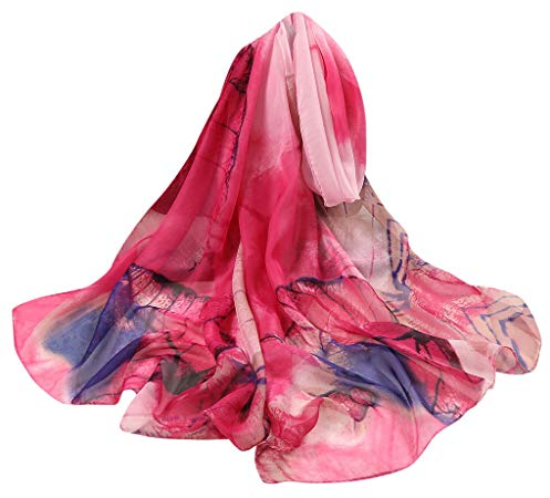 Dünner, leichter und weicher Damen Damenschal Übergangsschal Damengeschenk, lässig bedruckter Seidenschal Schals Tücher Damen Winter TuchBunt Stola Halstuch Tuch Seidenschal