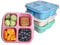 MEEYUU Snack-Behälter, 4 Fächer, Bento-Snack-Box, wiederverwendbare Mahlzeiten-Vorbereitung, Lunch-Behälter für Kinder und Erwachsene, geteilte Lebensmittel-Aufbewahrungsbehälter für Schule, Arbeit,
