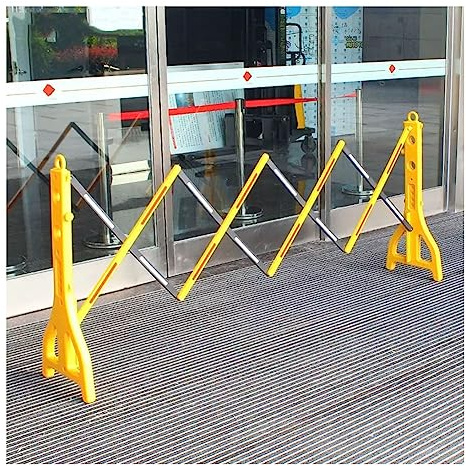 Barrière Mobile Extensible Barrière De Circulation Rétractable en Plastique pour L'extérieur Barrière De Chantier Pliante Panneaux De Protection Amovibles Temporaires (Couleur : Yellow-250x28.5x96cm