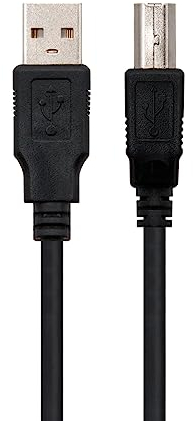 Ewent Cable de impresora USB 2.0 negro, 3 metros, macho tipo A a macho tipo B, 2xAWG 30 cobre
