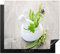 KitchenYeah© Copertura Tappetino Piano Induzione 60x52 cm Cucina Coprifornelli Protezione per Piano Induzione Erbe - Verde - Bianco