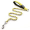 TSPRO Hundeleine Kette, Hundekette Leine Bissfest mit Weichem Griff, Leine Metall Hunde Kette für Mittelgroße und Große Hunde, mit D-Ring Rostfrei Anti-Kauen Kettenleine Gelb (4MM, Yellow)
