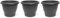 AC - Pack de 3 Macetas Mediterráneas - Plástico Resistente - Ideal para el Hogar, Plantas, Jardín, Decoración. - Cuidado de Plantas - Forma Redonda - 20 cm - Color Gris
