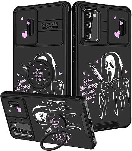 Qerrassa Schutzhülle für Samsung Galaxy S20FE mit niedlichem Cartoon-Motiv S20 FE für Frauen, mädchenhafte Schutzhülle mit Kamera-Abdeckung und Ringständer, lustige, stoßfeste Hüllen für Samsung S20