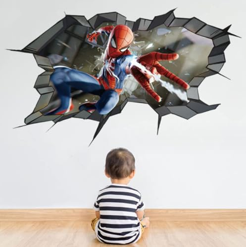 2-stücke Von Marvel Cartoon Kinderzimmer Wanddekoration Aufkleber Pvc Selbstklebende Spider Man Schlafzimmer Poster 40,70cm