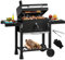YITAHOME XXL Holzkohlegrill BBQ Smoker Grillwagen mit Deluxe Gusseisenrost & Emaille-Kohlenstoffpfanne, Thermometer, Standgrill für Party, Camping, Garten, inkl. Küchenzange und Handschuh