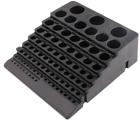 MagiDeal Hex Bit Organizer, Router Bit Storage Tray, Plastic Container with 85 Holes, Save Space for Drill Bits, Router Bit Tray