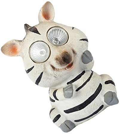 Happyyami Solar Solarzebra Statue Gartenleuchte Aus Robustem Harz Energiesparende Solar-lampe Für Rasen Kreative Landschaftsdekoration Wetterfest Für Garten Und Balkon Dekoratives Außenleuch