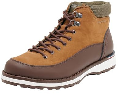 Tommy Hilfiger Uomo Stivali Corporate Outdoor Nubuck Boot in Pelle, Marrone (Desert Khaki), 46