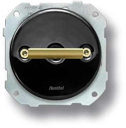 FONTINI - Va-et-vient double métal laiton doré satiné porcelaine noire DO LOW