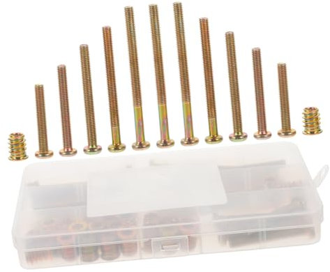 Mobestech Gewindeeinsatzmuttern-set 50-teilig Gewindeeinsätze und Schrauben 5 Größen Möbelflansch-einschraubmuttern für Holzarbeiten