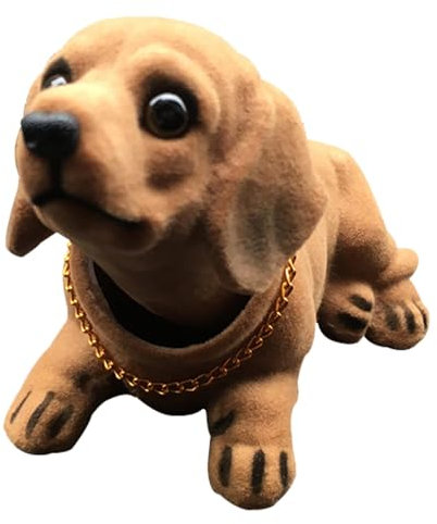 puzzlegame Hund mit schüttelndem Kopf für, Wackelkopf für das Armaturenbrett, Wackelköpfe für Armaturenbrett, nickender Hund, Kunstharz, Dackel, Hundefigur als Desktop-Ornament für Schlafzimmer,