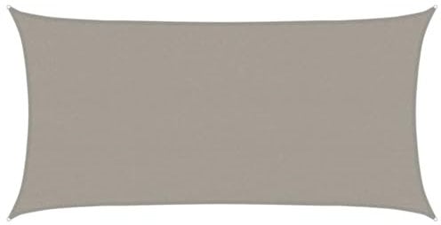vidaXL Toldo de Vela Rectangular HDPE Gris Claro 3x6 m - Vela de Sombra Solar para Patio 160 g/m²
