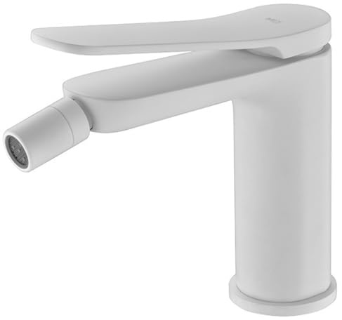 IMEX - Grifo Bidet Blanco Mate | Grifo Monomando Bide para Baño | Grifo de Bidé con Mezclador de Agua Caliente y Fría | Griferia Bidet | Instalación Fácil | Serie Dinamarca